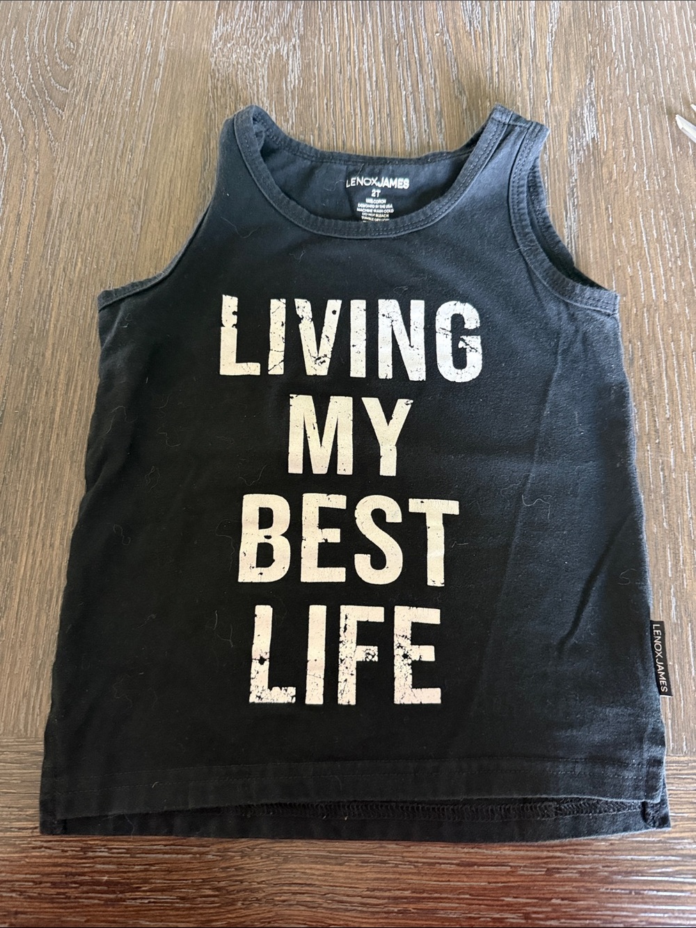 Lenox James Kids' 'Living My Best Life' Black Tank Top